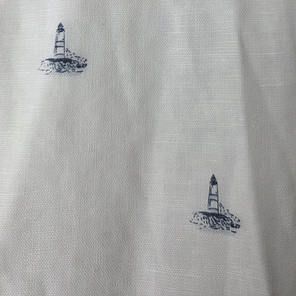 Banana Republic Men's White Shirt with Blue Accents Size M